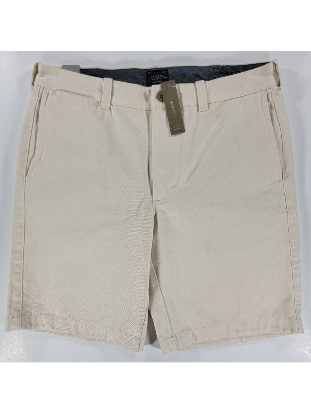 NEW J. Crew Natural Beige Preppy Chino 9" Cotton Shorts Men's 31 NWT Casual NWT
